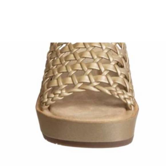 NEW NAKED FEET women cyprus sandal in gold - Picture 2 of 3